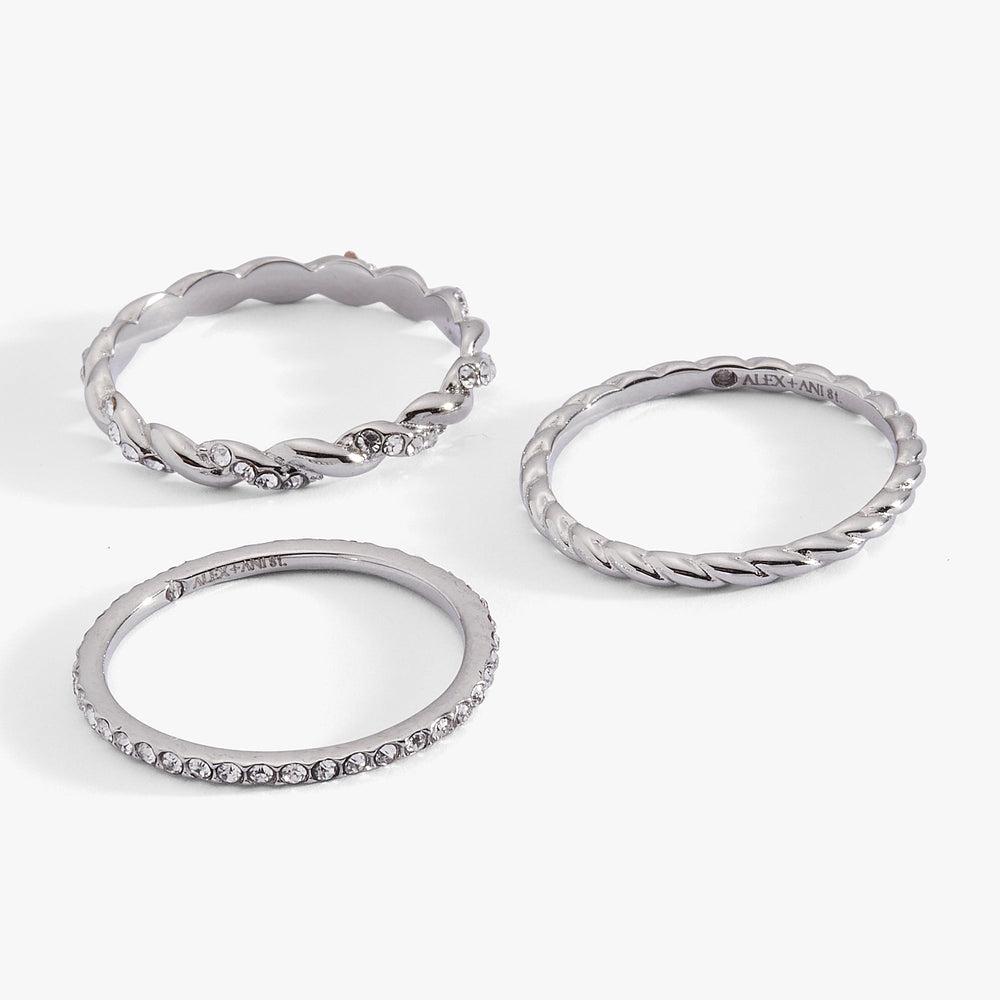 3 ring set-rope Stainless Steel Silver | Alex and Ani