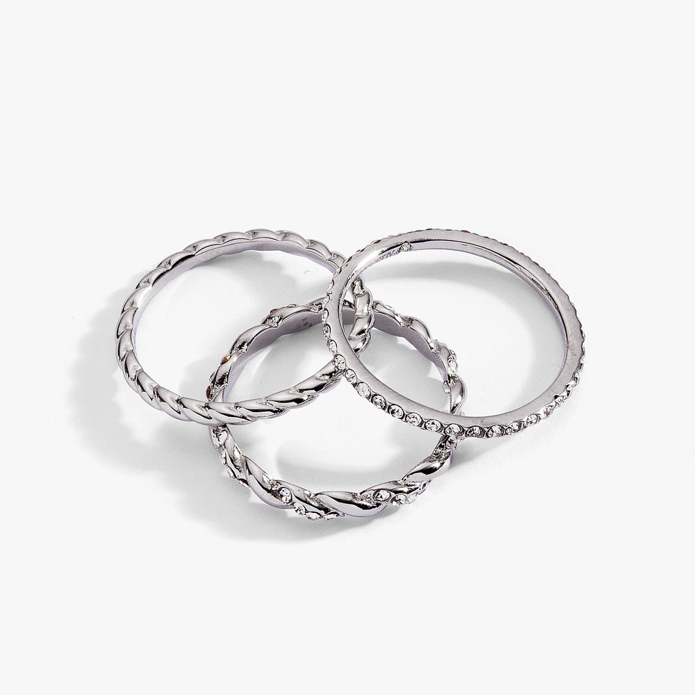 3 ring set-rope Stainless Steel Silver | Alex and Ani