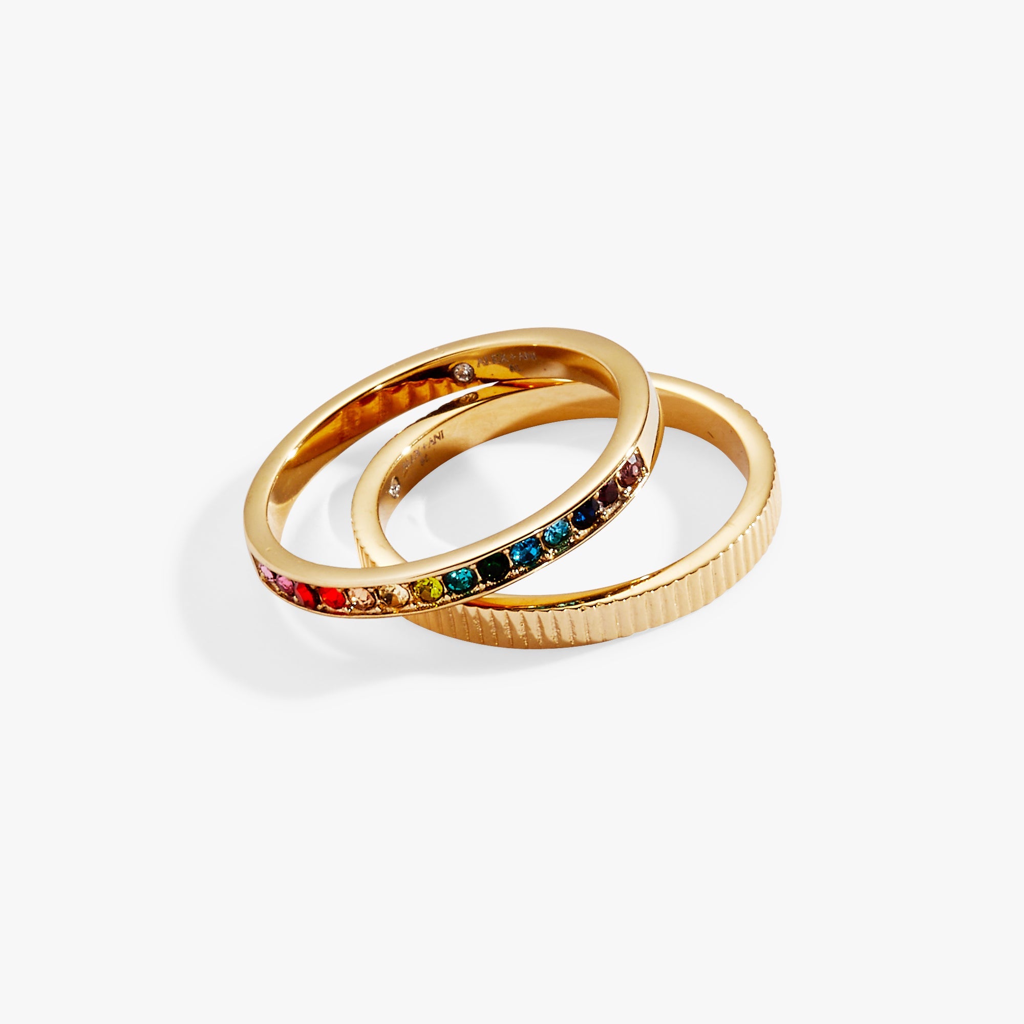Rainbow Ombre Ring Set of 2 Stainless Steel Gold | Alex and Ani