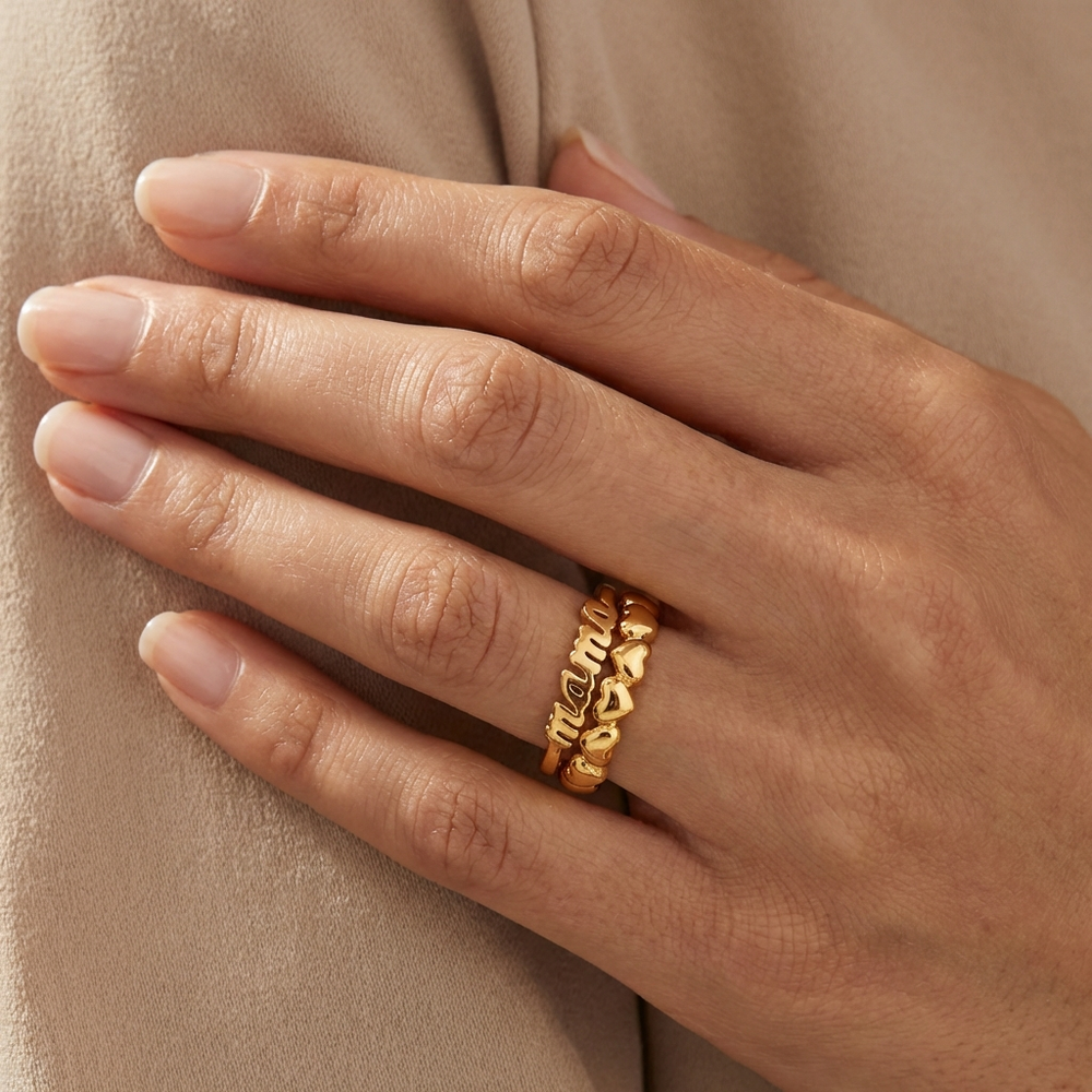 Mama Ring Set of 2 Stainless Steel Gold | Alex and Ani