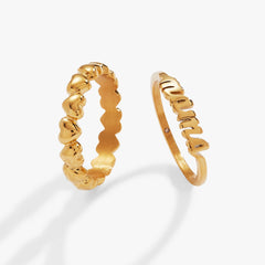 Mama Ring Set of 2 Stainless Steel Gold | Alex and Ani