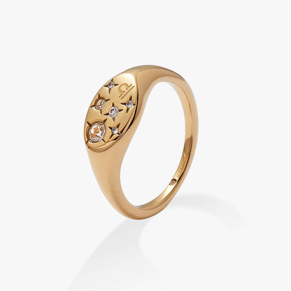 Libra Zodiac Ring Stainless Steel Gold | Alex and Ani