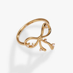 Coquette Bow Ring Shiny Gold | Alex and Ani