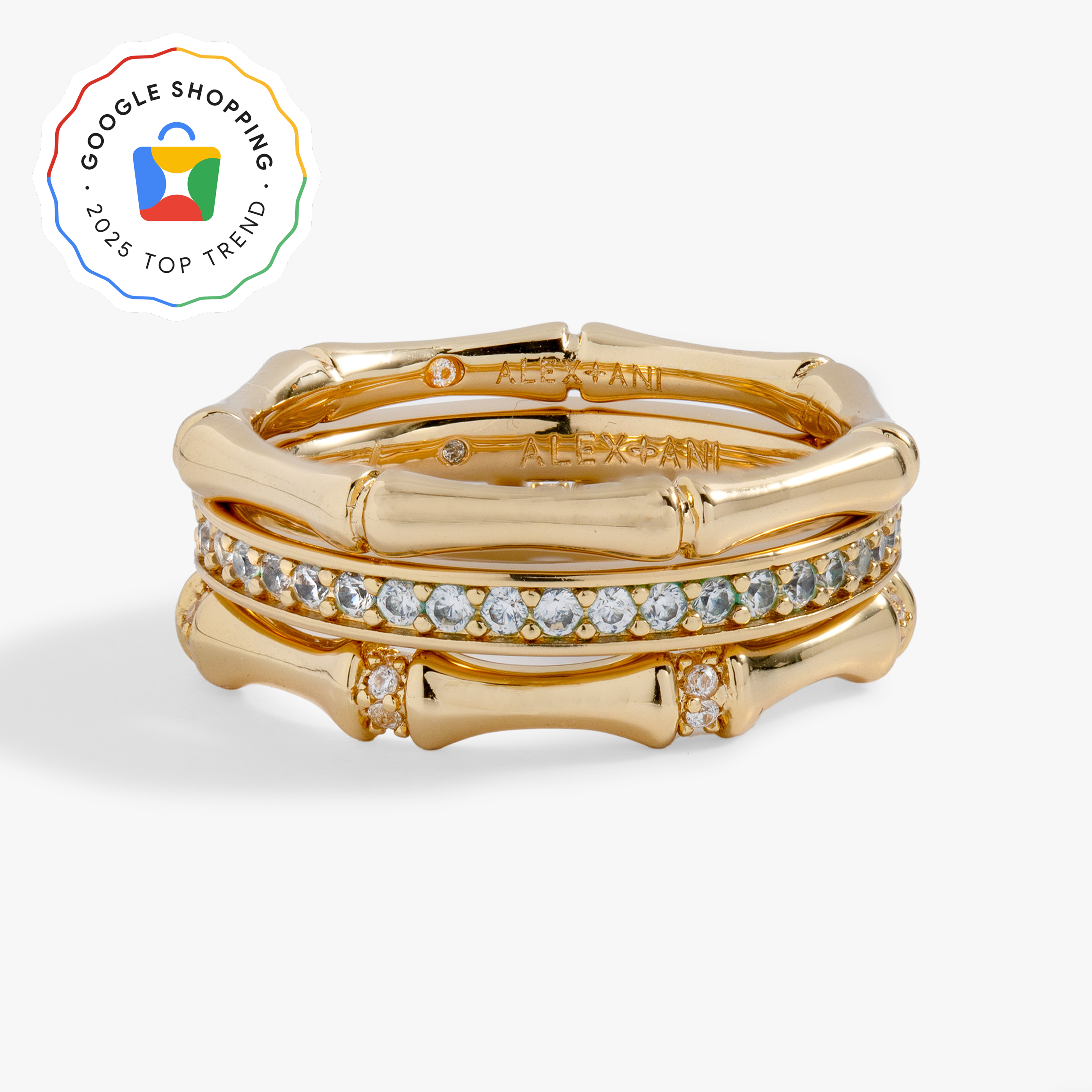 Bamboo Trio Ring Set Gold | Alex and Ani