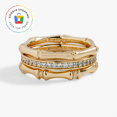 Bamboo Trio Ring Set Gold | Alex and Ani