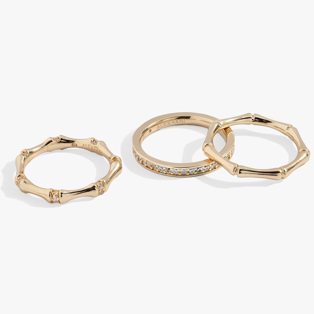 Bamboo Trio Ring Set Gold | Alex and Ani
