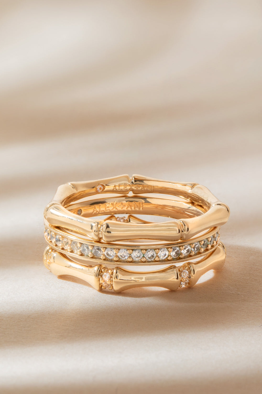 Bamboo Trio Ring Set Gold | Alex and Ani