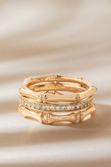 Bamboo Trio Ring Set Gold | Alex and Ani
