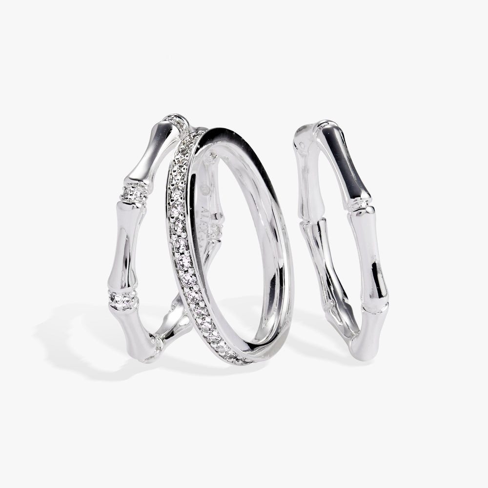 Bamboo Trio Ring Set Gold | Alex and Ani