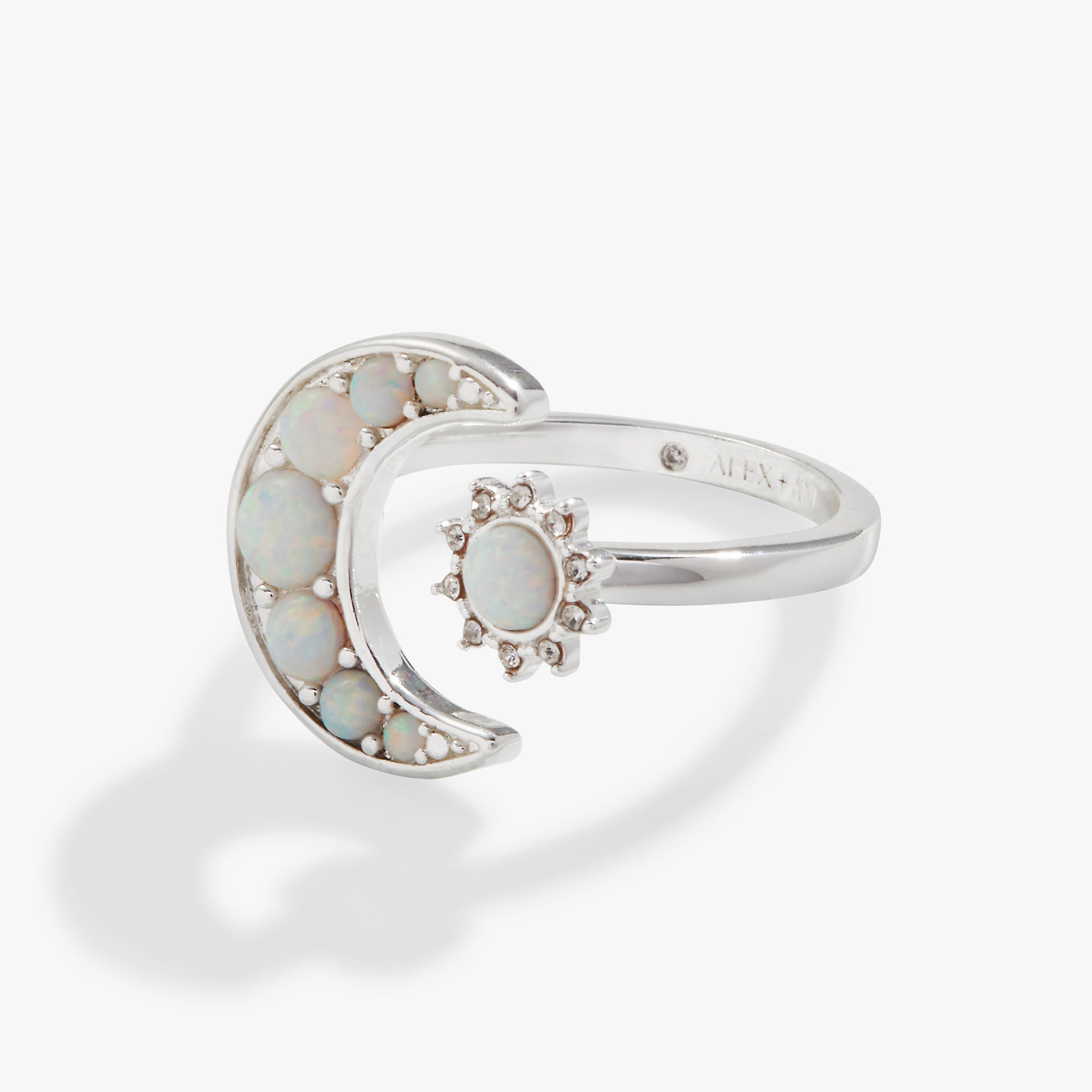 Moon + Sun Opal Ring Shiny Silver | Alex and Ani