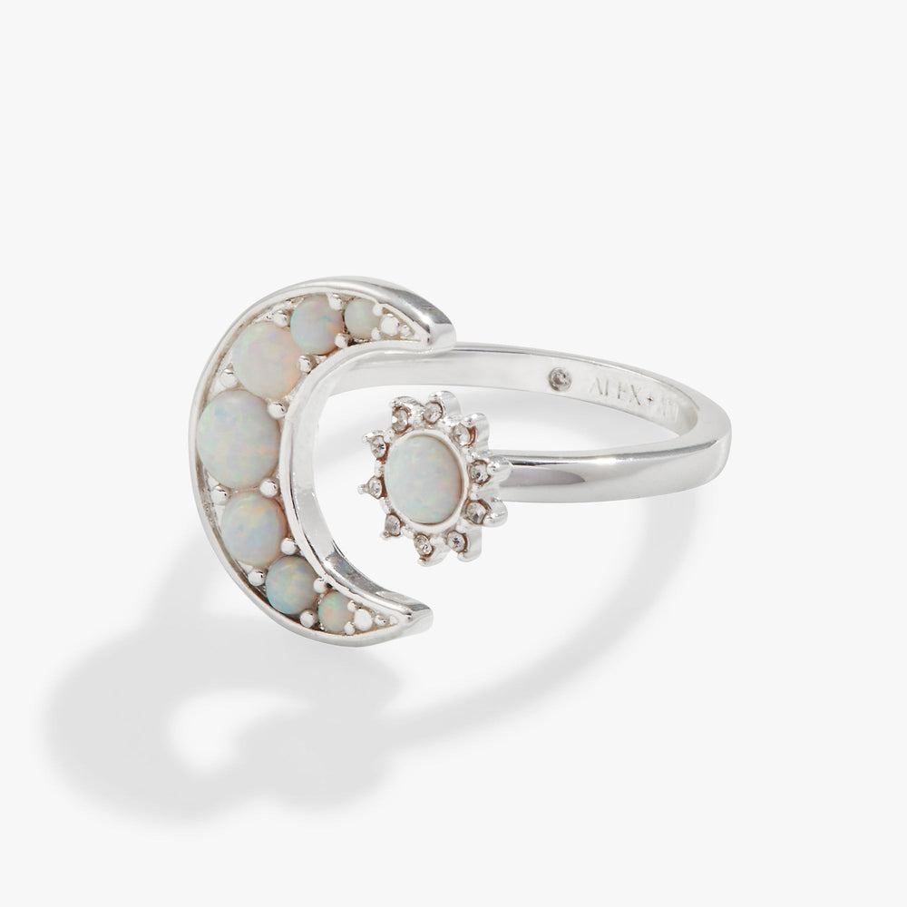 Moon + Sun Opal Ring Shiny Silver | Alex and Ani