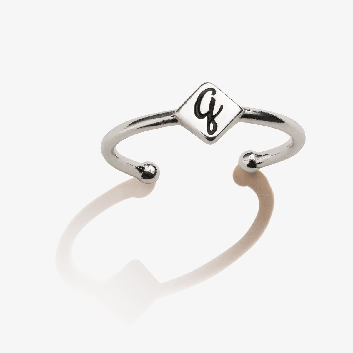 Initial Q Ring, Adjustable - Alex and Ani .925 Sterling Silver | Alex and Ani