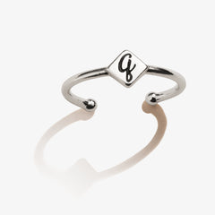 Initial Q Ring, Adjustable - Alex and Ani .925 Sterling Silver | Alex and Ani