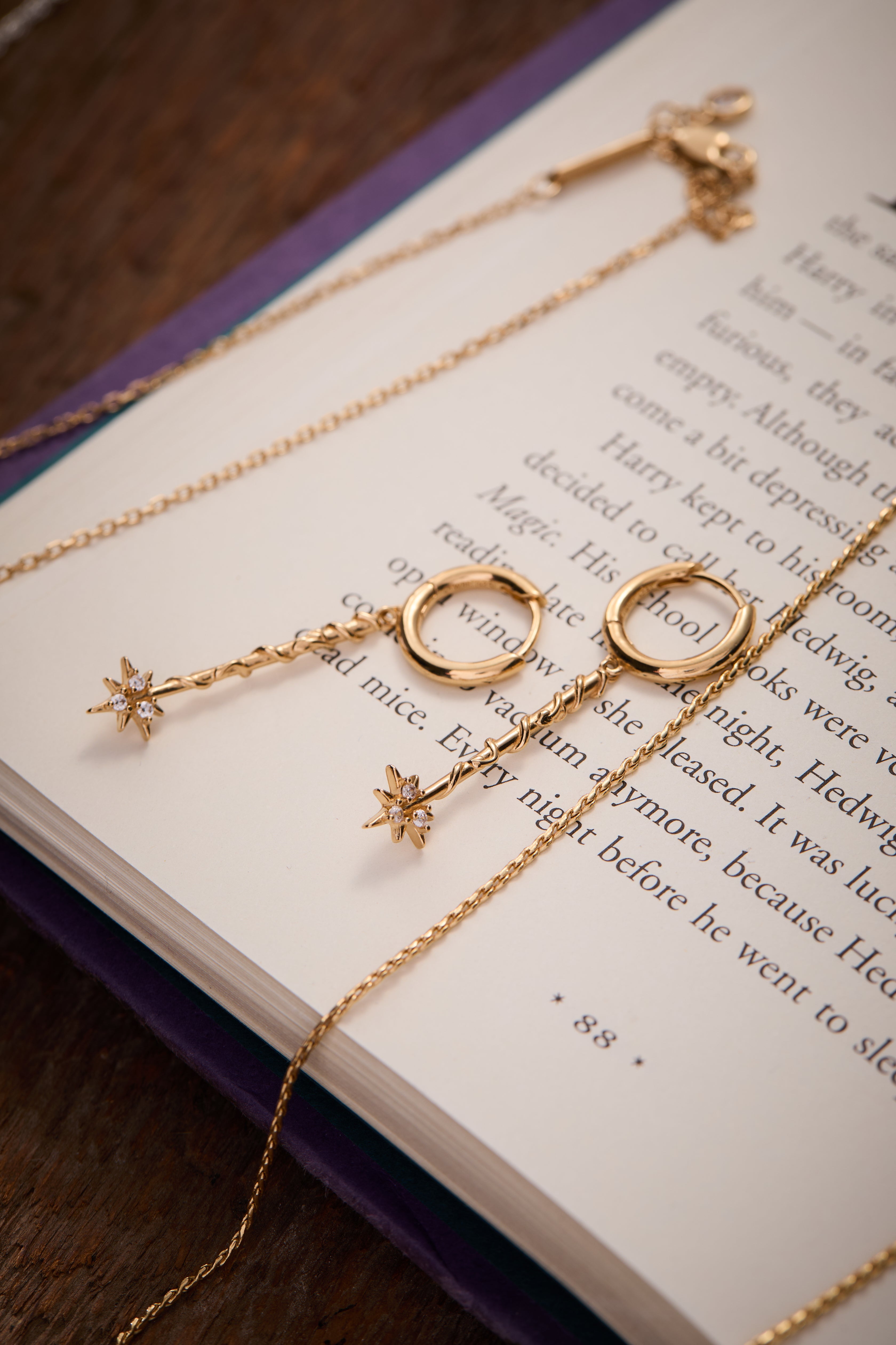 Harry Potter Hermione Wand Earrings 14kt Gold Over Sterling Silver | Alex and Ani