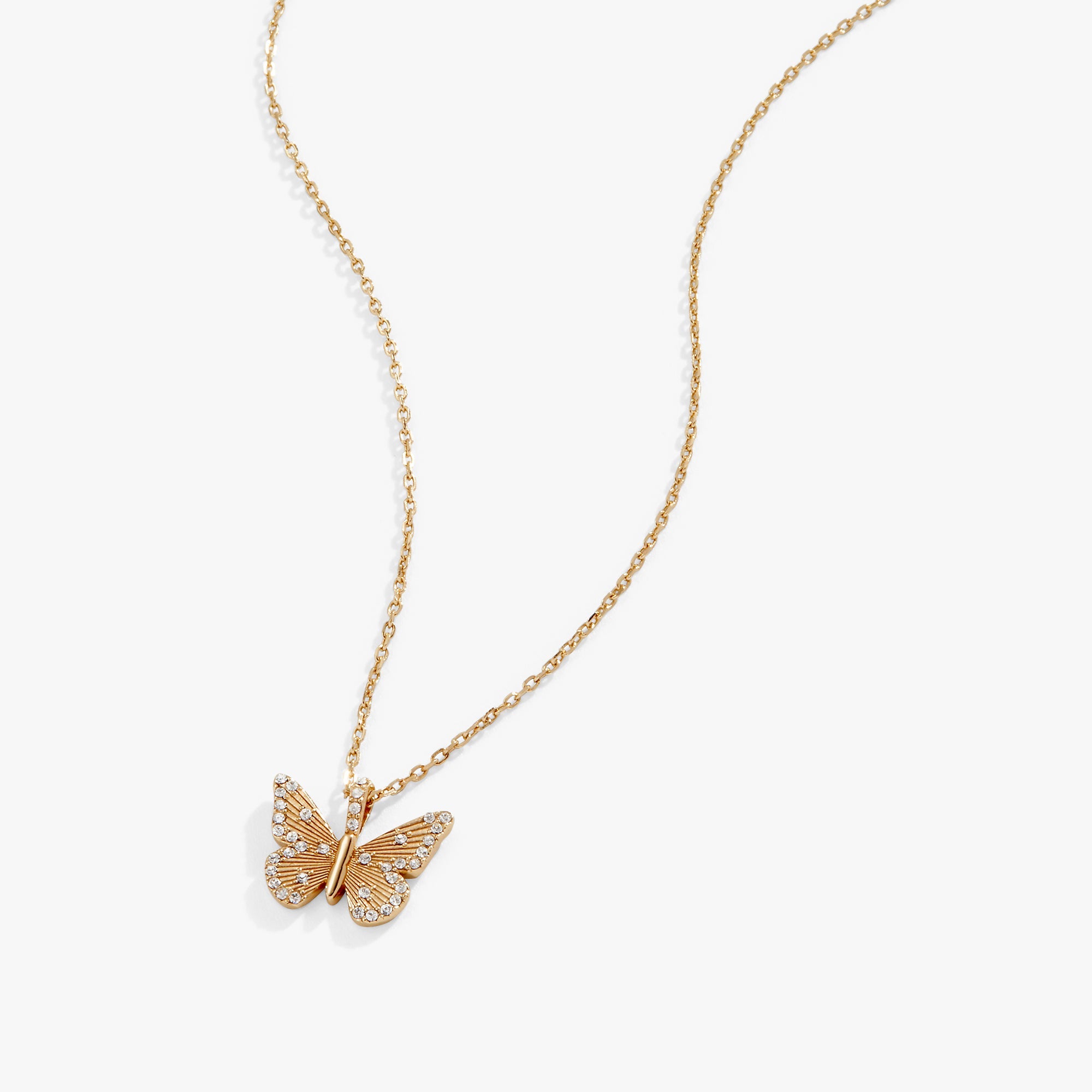 Butterfly + Crystal Necklace, Adjustable Sterling Silver | Alex and Ani