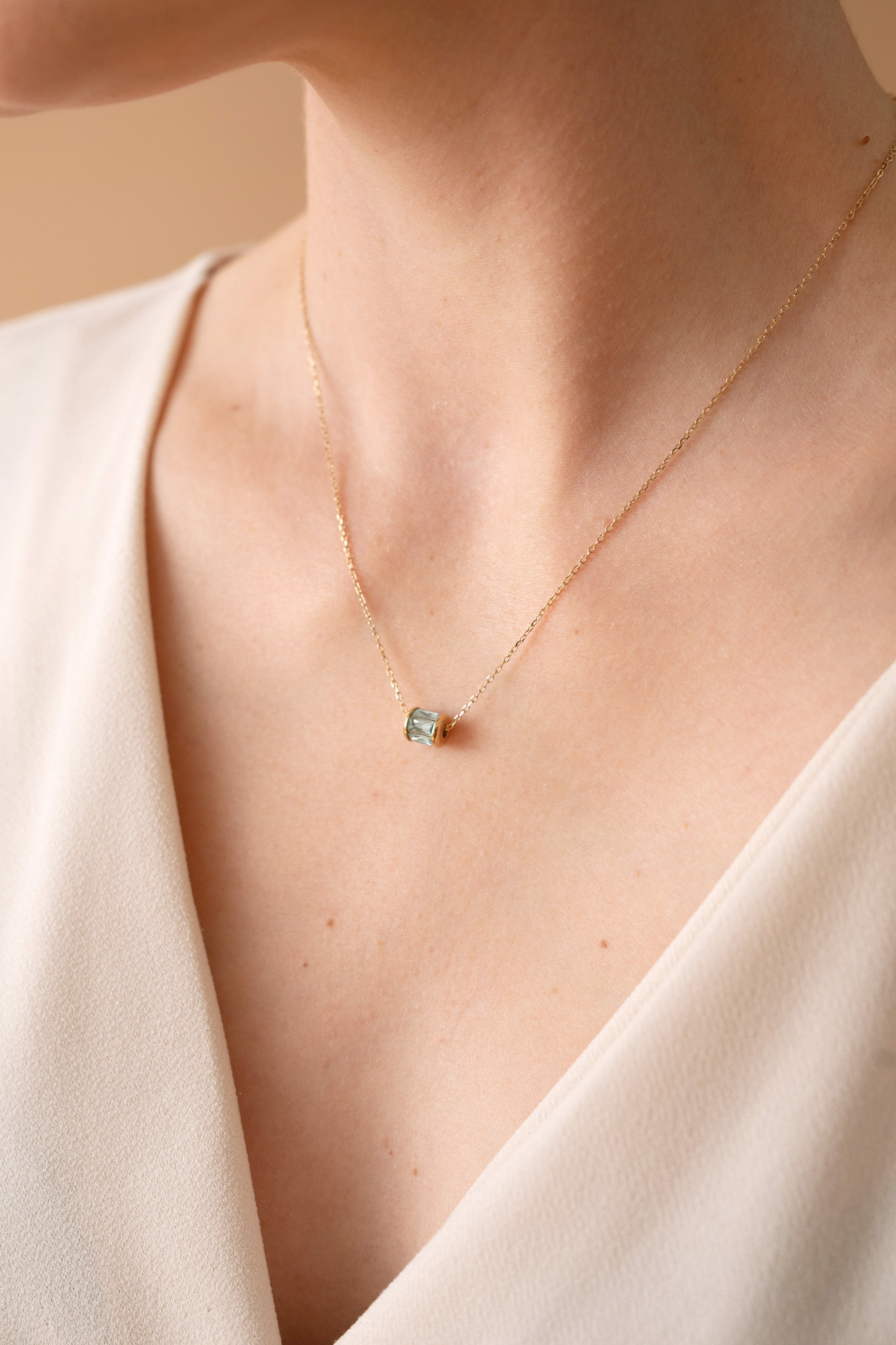 March Birthstone Precious Pendant Necklace 14kt Gold Over Sterling Silver | Alex and Ani
