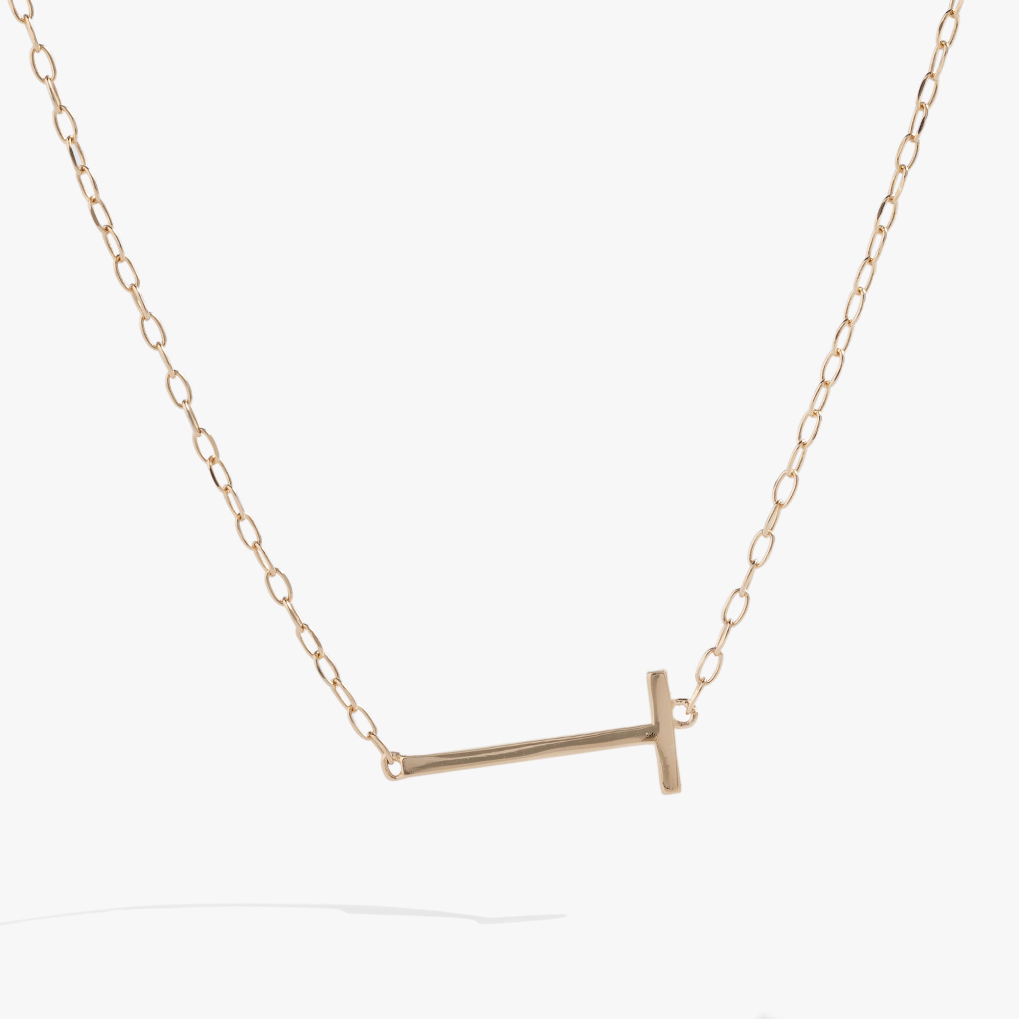 Precious Elongated Initial Necklace T 14kt Gold Over .925 Sterling Silver | Alex and Ani