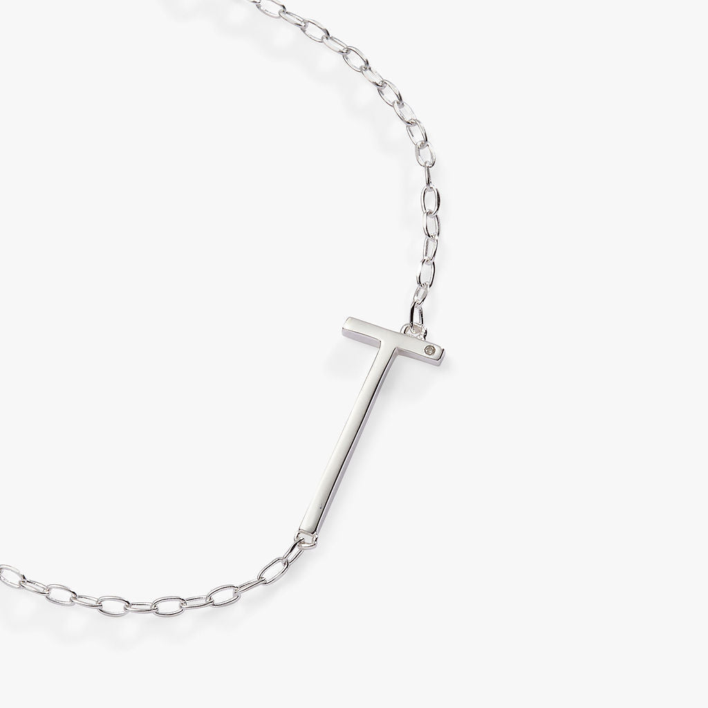 Precious Elongated Initial Necklace T 14kt Gold Over .925 Sterling Silver | Alex and Ani
