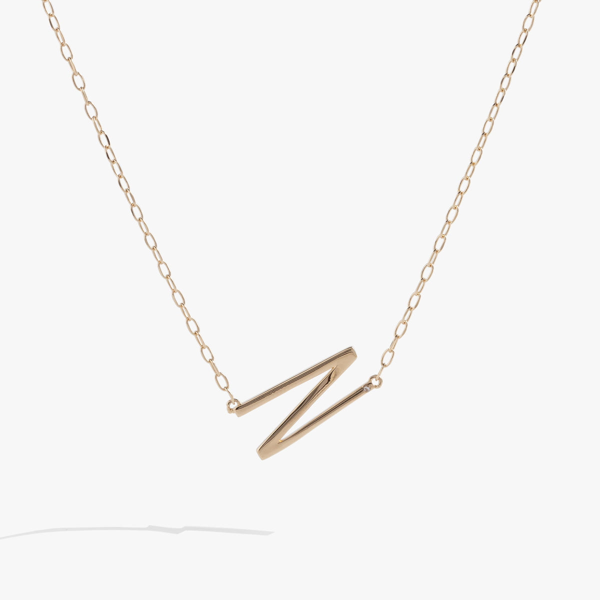 Precious Elongated Initial Necklace N 14kt Gold Over .925 Sterling Silver | Alex and Ani