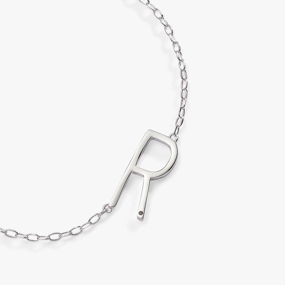 Precious Elongated Initial Necklace R Sterling Silver | Alex and Ani