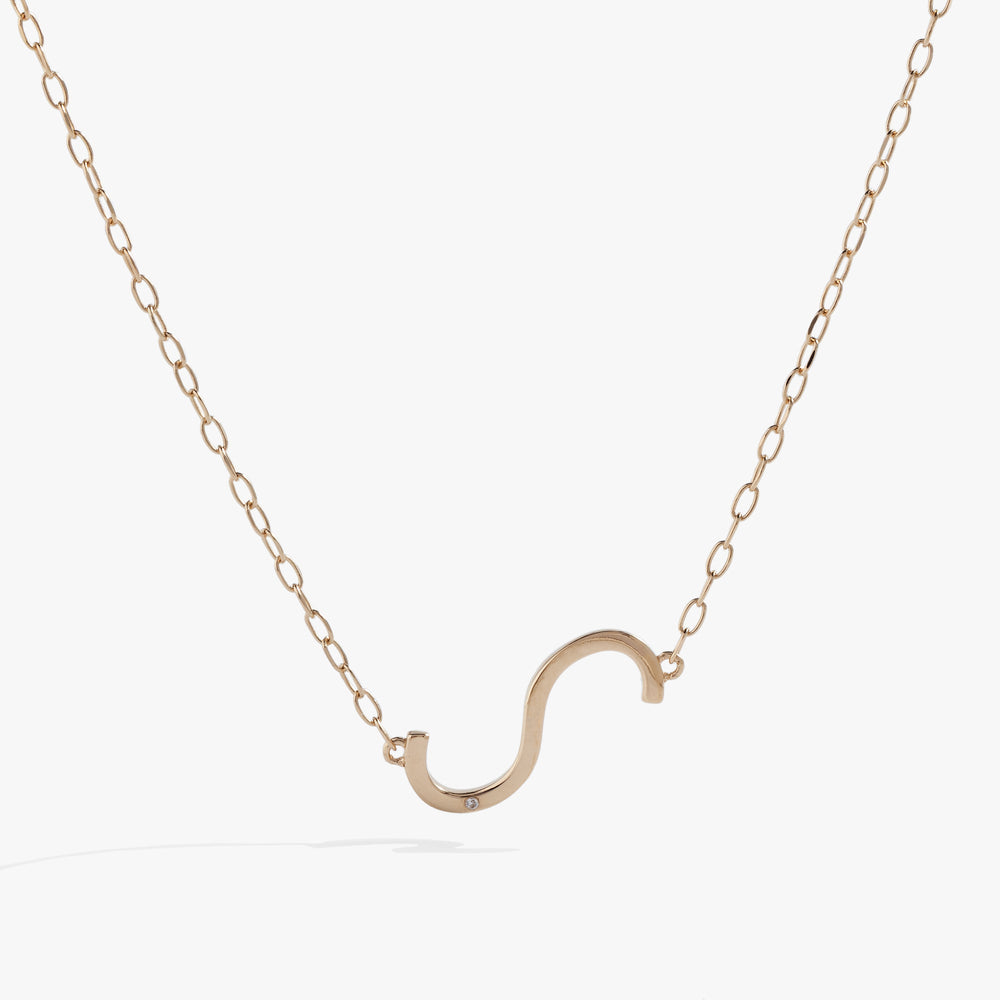 Precious Elongated Initial Necklace S 14kt Gold Over .925 Sterling Silver | Alex and Ani