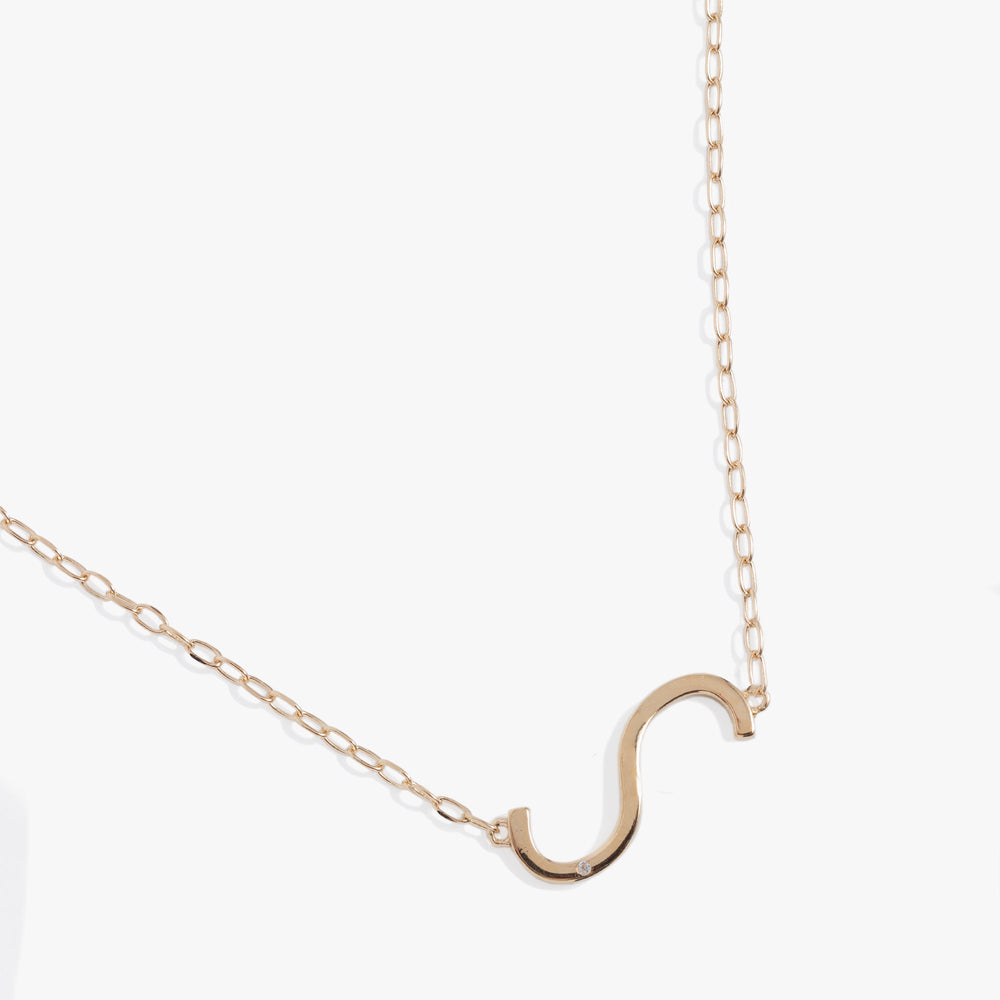 Precious Elongated Initial Necklace S 14kt Gold Over .925 Sterling Silver | Alex and Ani