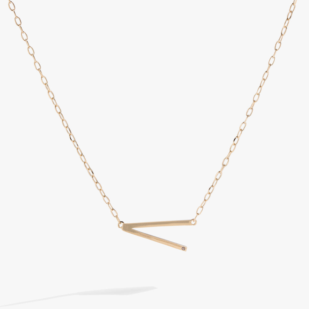 Precious Elongated Initial Necklace V 14kt Gold Over .925 Sterling Silver | Alex and Ani