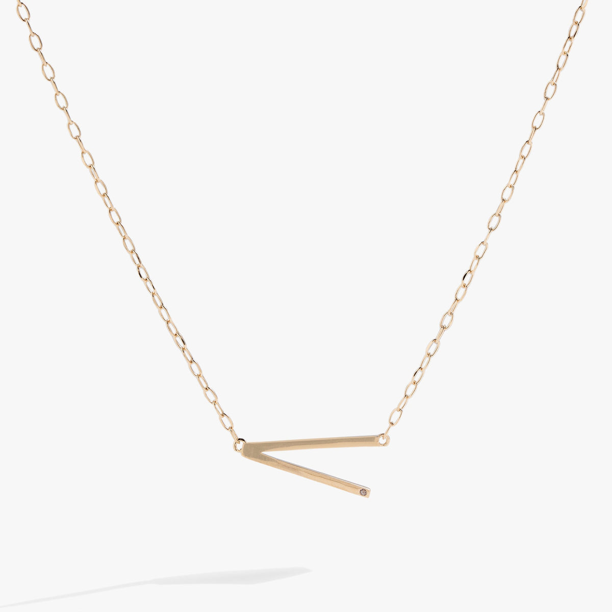 Precious Elongated Initial Necklace V 14kt Gold Over .925 Sterling Silver | Alex and Ani