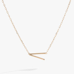 Precious Elongated Initial Necklace V 14kt Gold Over .925 Sterling Silver | Alex and Ani