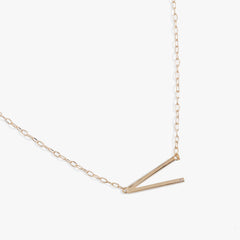 Precious Elongated Initial Necklace V 14kt Gold Over .925 Sterling Silver | Alex and Ani