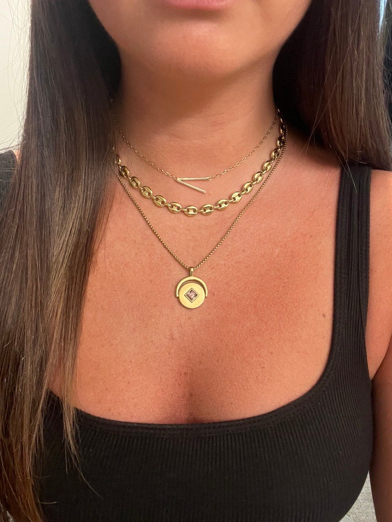 Precious Elongated Initial Necklace V 14kt Gold Over .925 Sterling Silver | Alex and Ani