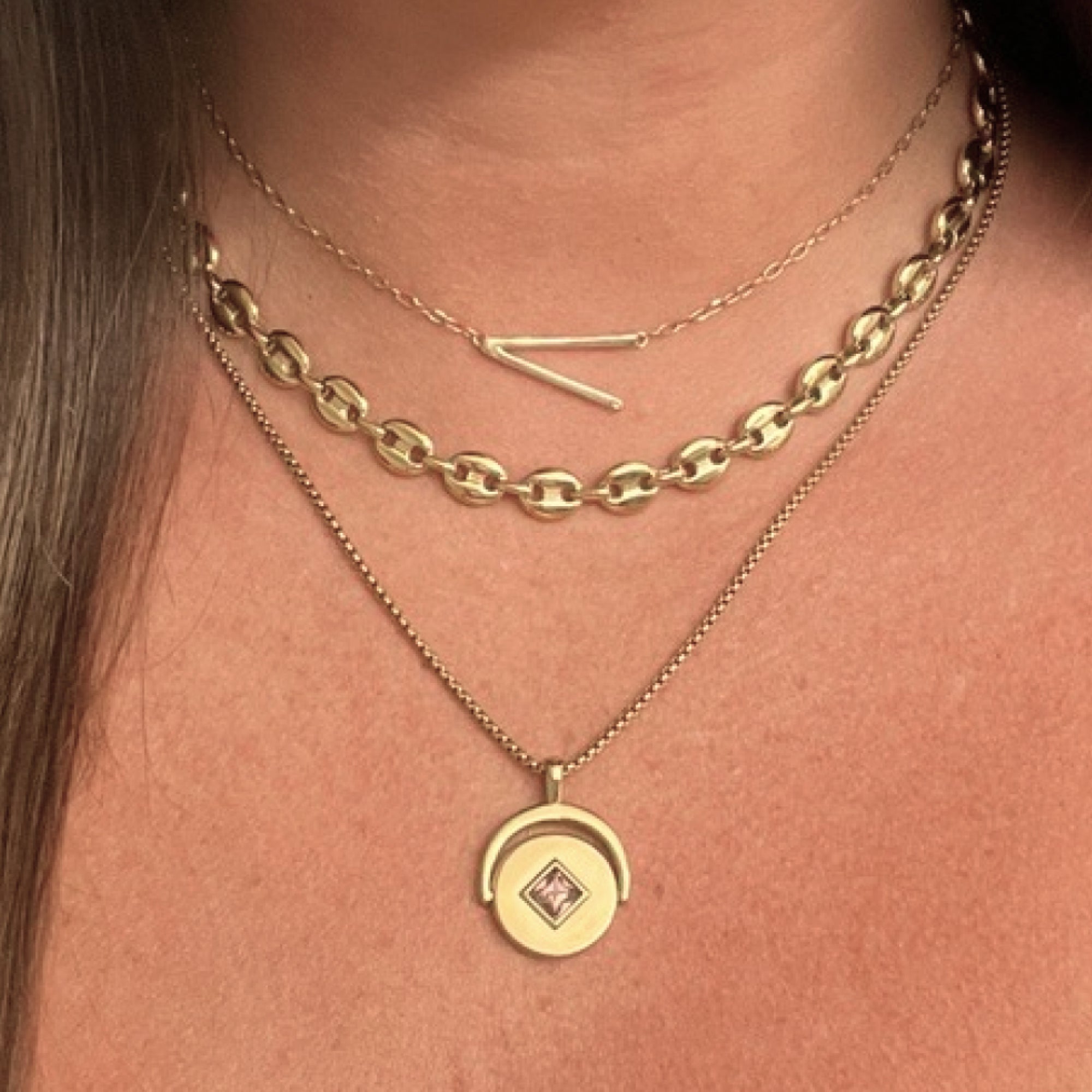Precious Elongated Initial Necklace V 14kt Gold Over .925 Sterling Silver | Alex and Ani