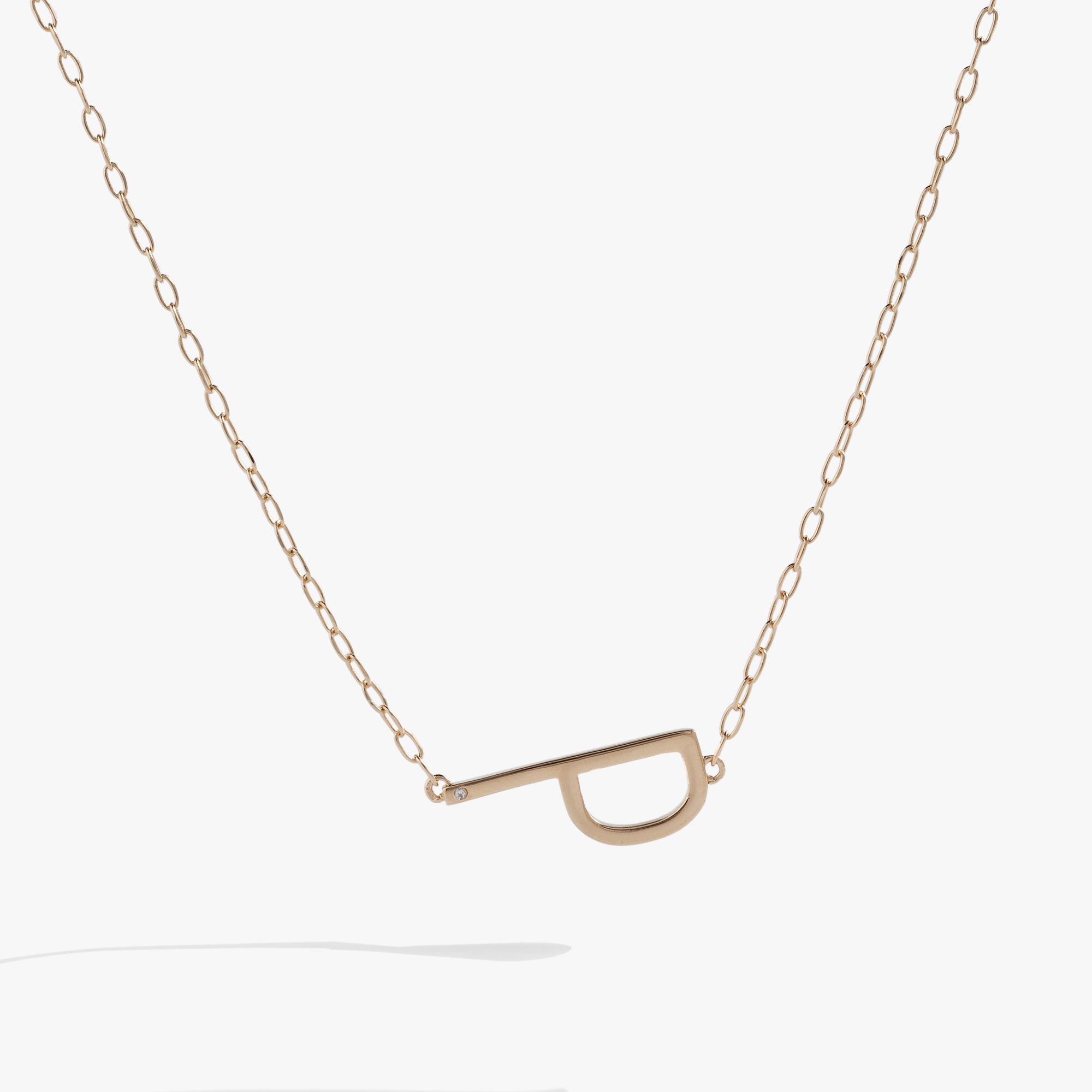 Precious Elongated Initial Necklace P Sterling Silver | Alex and Ani