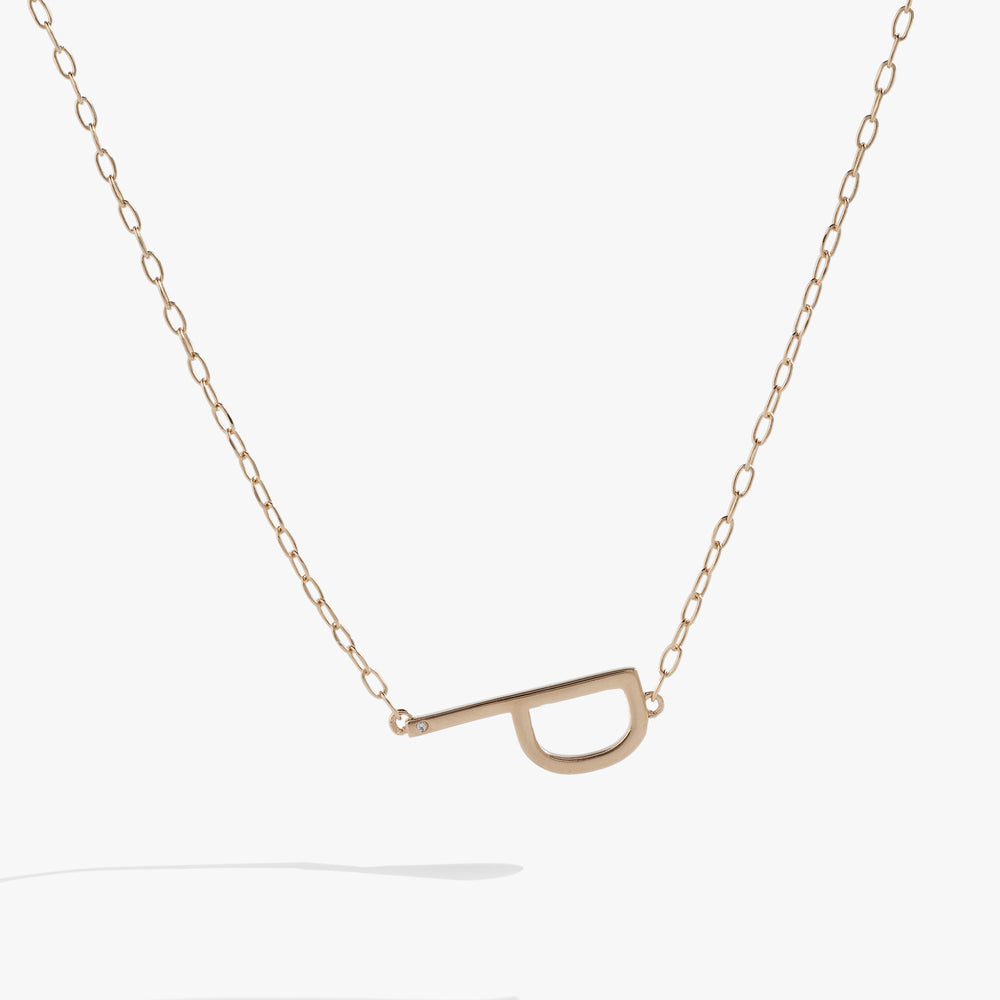 Precious Elongated Initial Necklace P Sterling Silver | Alex and Ani