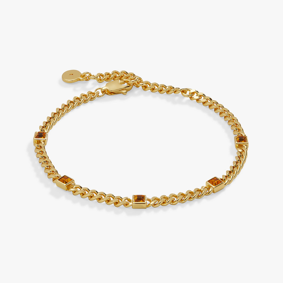 Topaz Curb Chain Bracelet, November Birthstone Silver | Alex and Ani