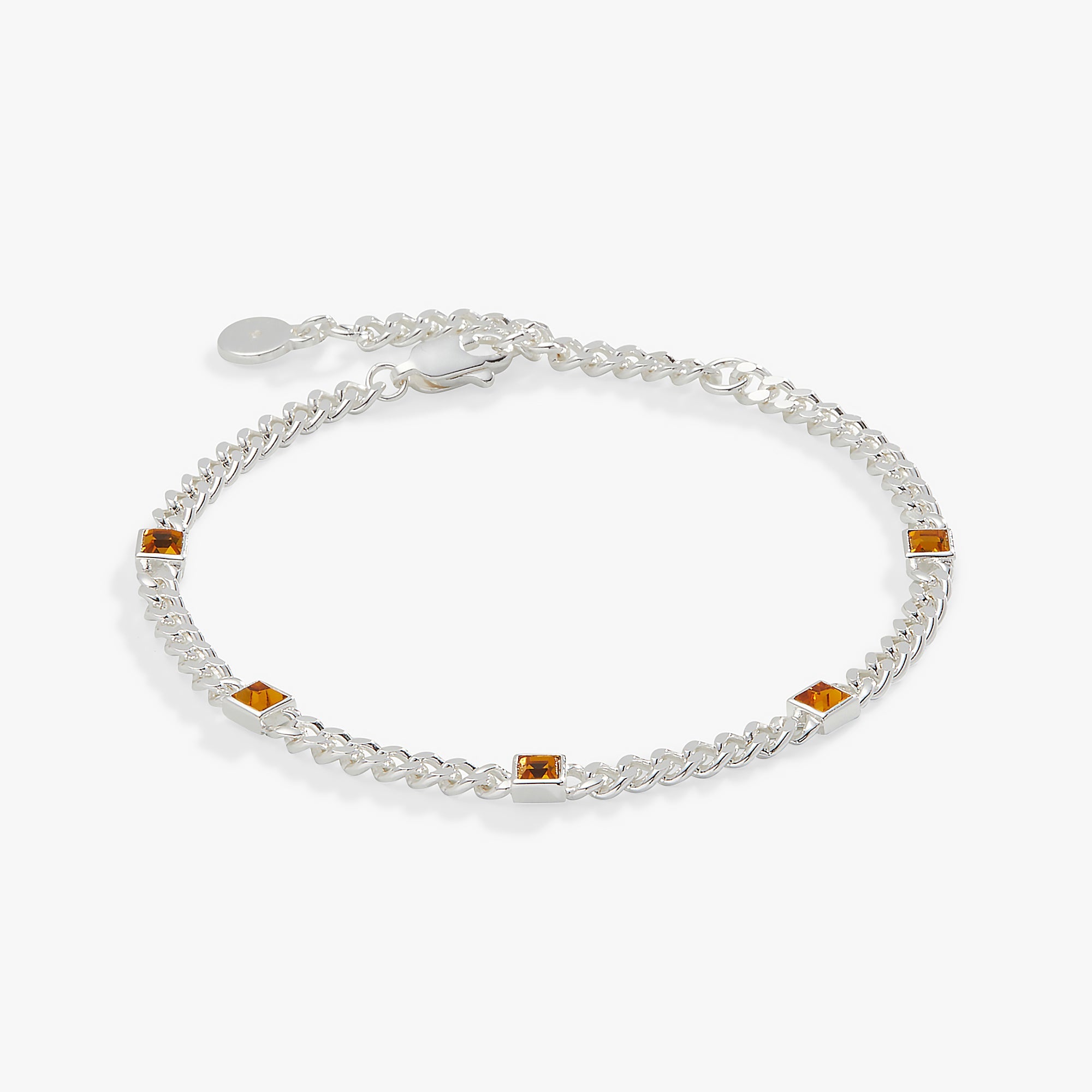 Topaz Curb Chain Bracelet, November Birthstone Silver | Alex and Ani