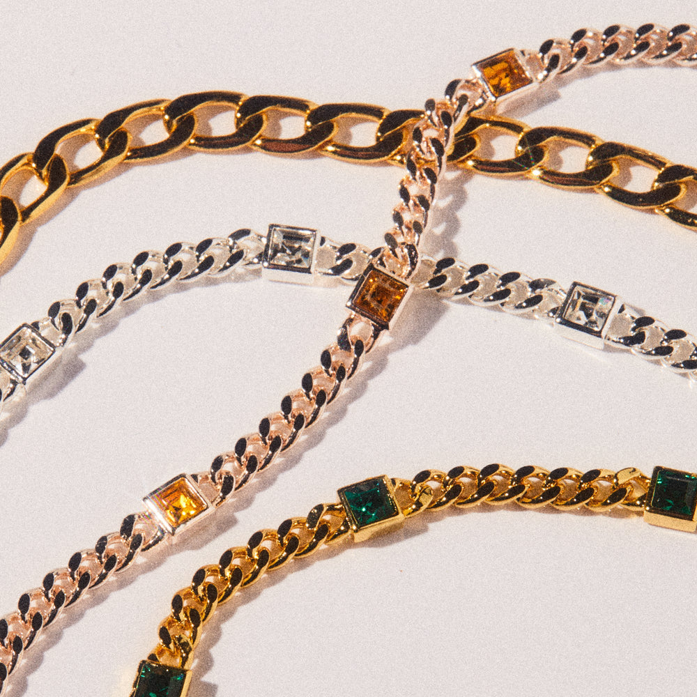 Topaz Curb Chain Bracelet, November Birthstone Silver | Alex and Ani