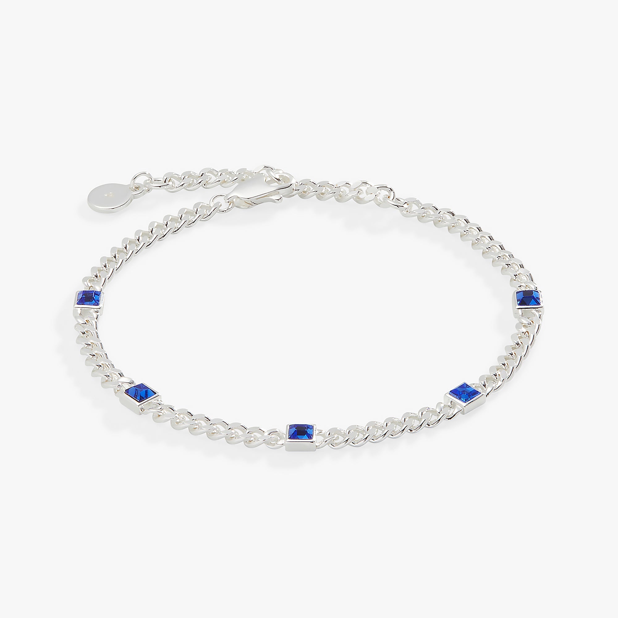 Sapphire Curb Chain Bracelet, September Birthstone Gold | Alex and Ani