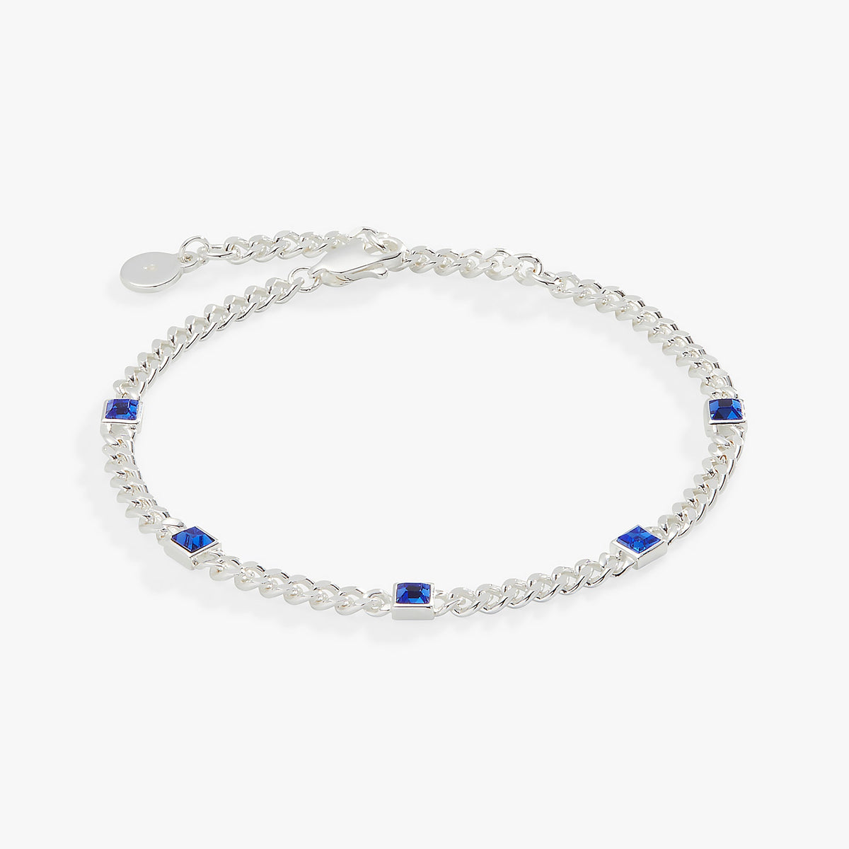 Sapphire Curb Chain Bracelet, September Birthstone Gold | Alex and Ani