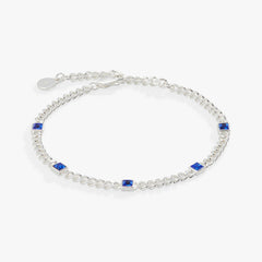 Sapphire Curb Chain Bracelet, September Birthstone Gold | Alex and Ani