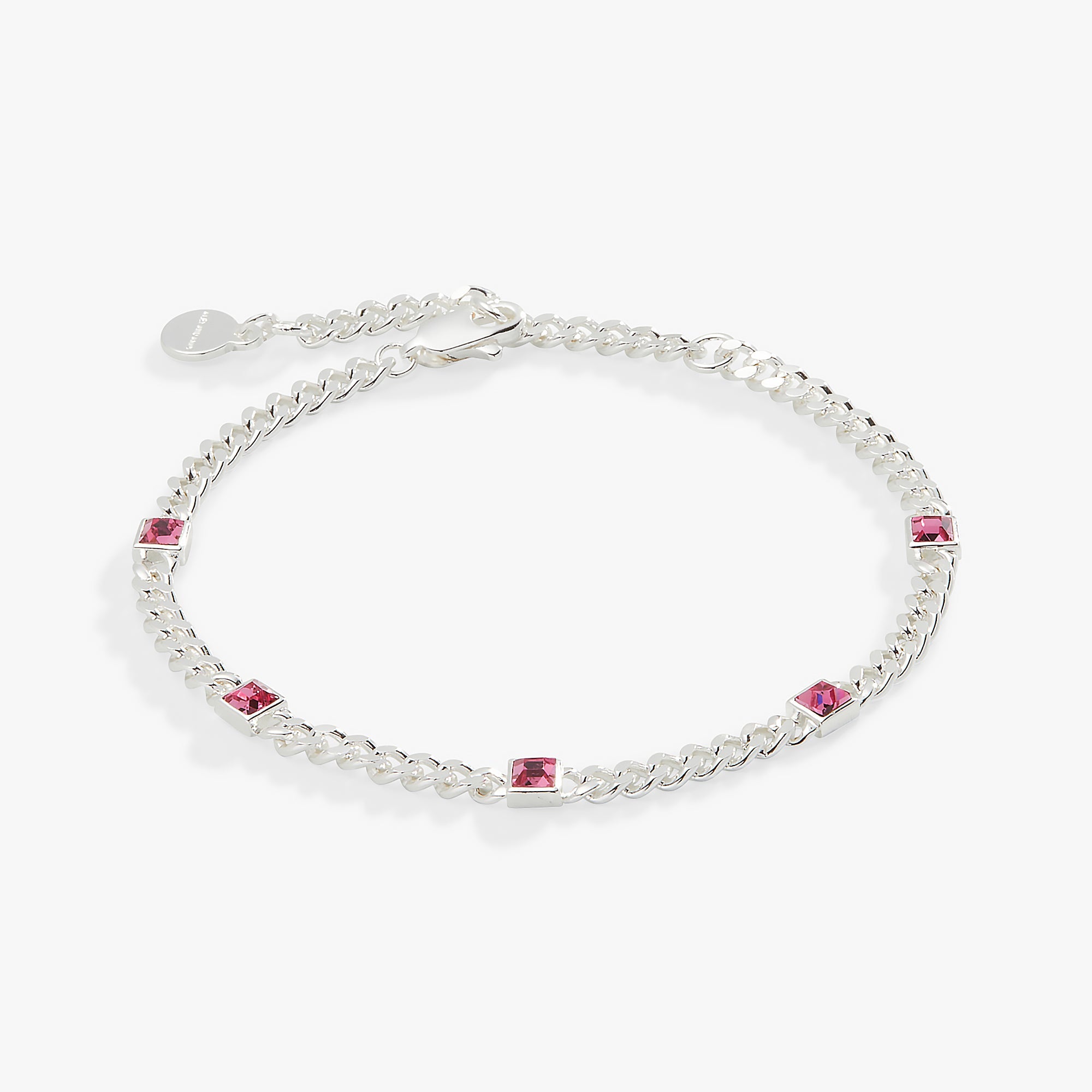 Rose Curb Chain Bracelet, October Birthstone Silver | Alex and Ani