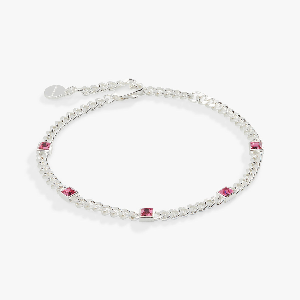 Rose Curb Chain Bracelet, October Birthstone Silver | Alex and Ani