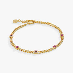 Rose Curb Chain Bracelet, October Birthstone Silver | Alex and Ani