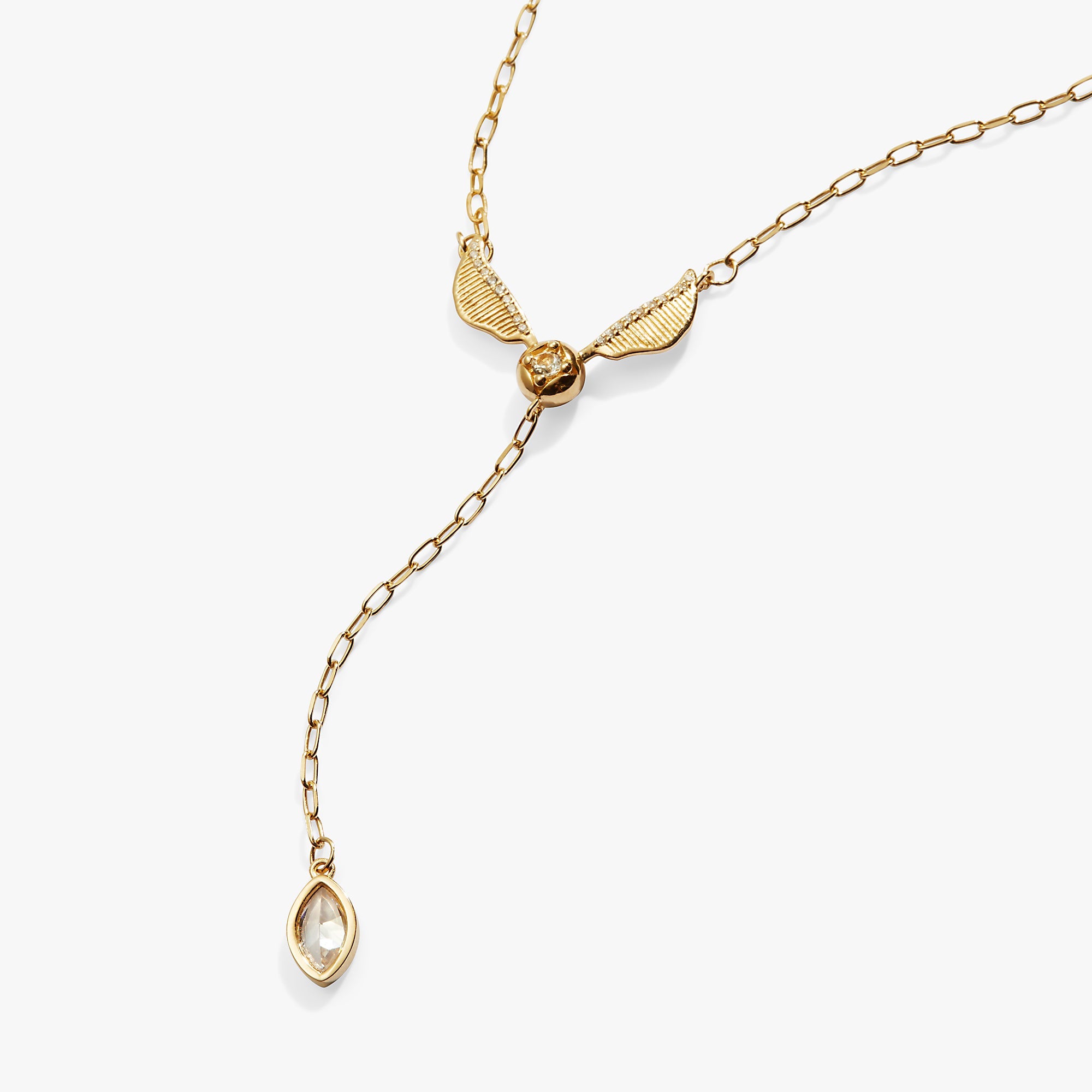 Harry Potter Golden Snitch Lariat Necklace 14kt Gold Over Sterling Silver | Alex and Ani