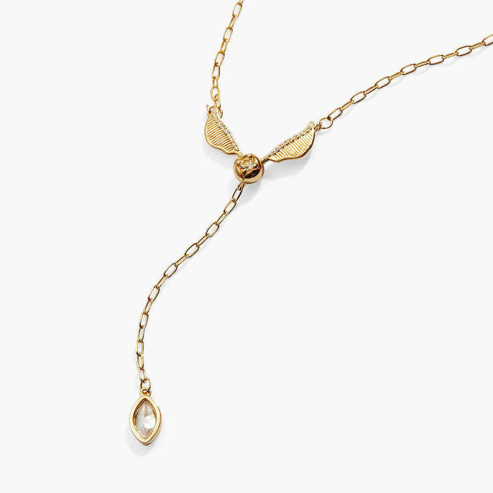 Harry Potter Golden Snitch Lariat Necklace 14kt Gold Over Sterling Silver | Alex and Ani