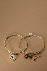 Espresso Martini Multi Charm Bangle Gold | Alex and Ani