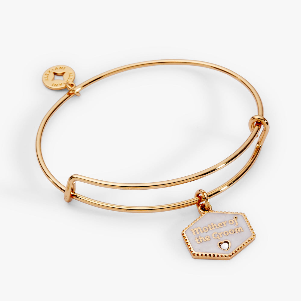 Mother of the Groom MOP Charm Bangle Gold | Alex and Ani