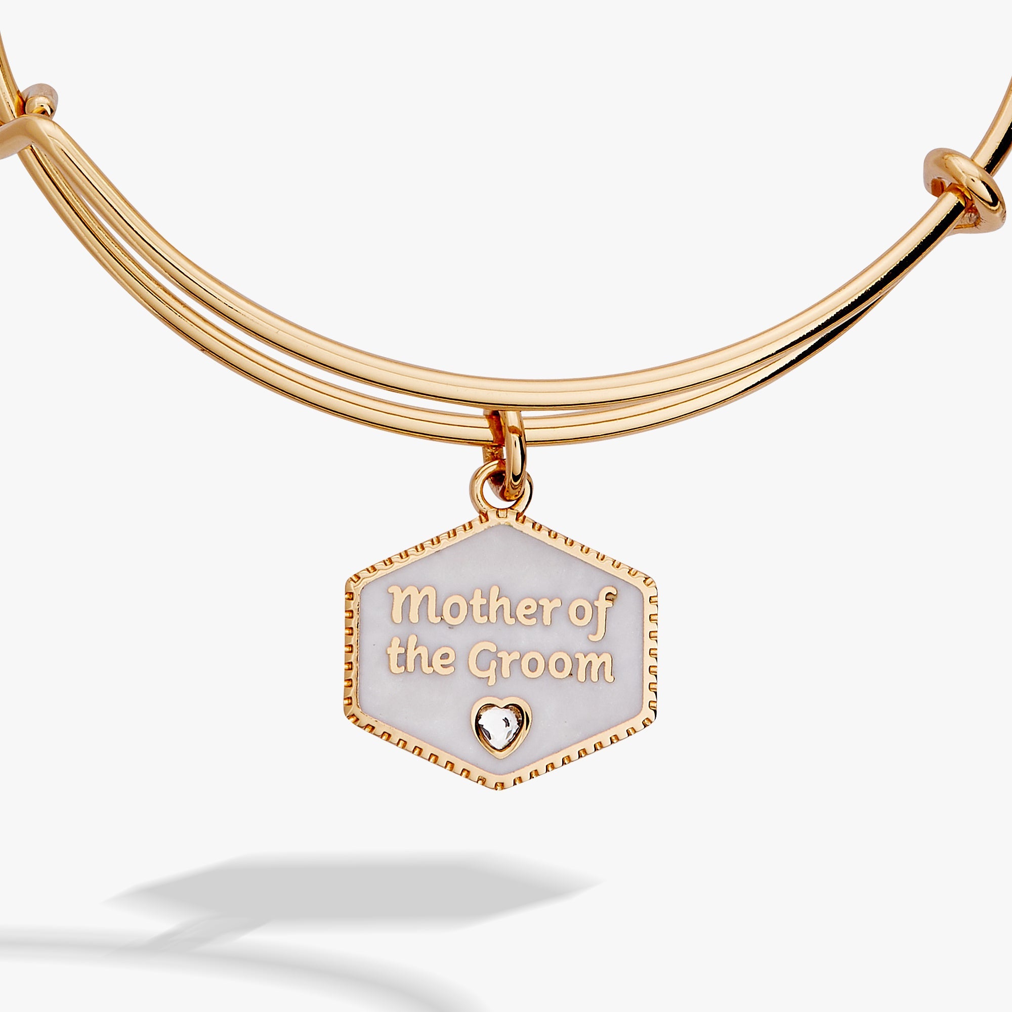 Mother of the Groom MOP Charm Bangle Gold | Alex and Ani