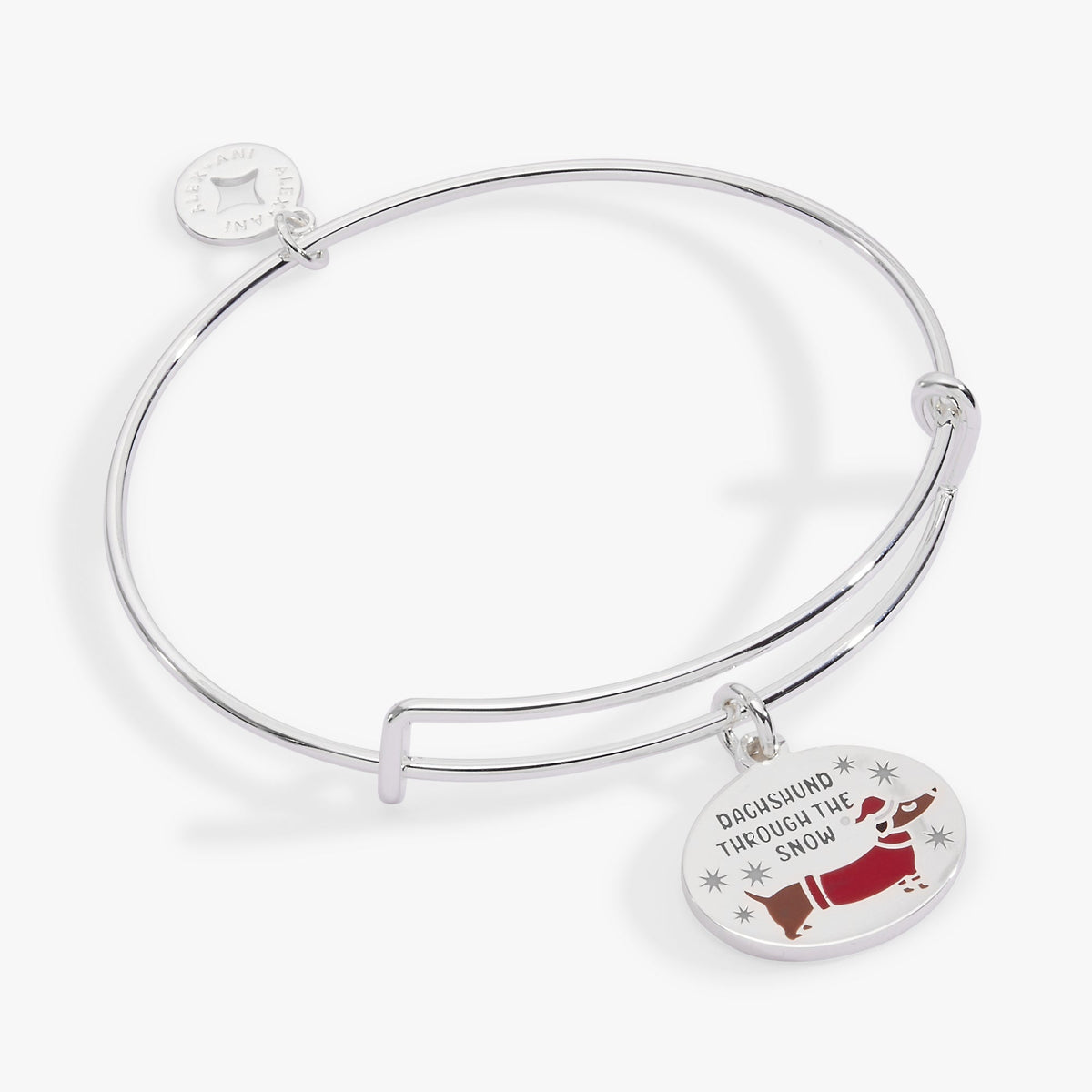 Dachshund Through the Snow Charm Bangle Silver | Alex and Ani