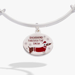 Dachshund Through the Snow Charm Bangle Silver | Alex and Ani